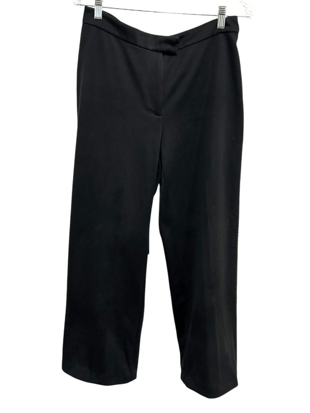 Vtg  Kathie Lee Collection Black Straight Leg Dress Pants Rhinestone Trim Sz 16